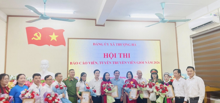 CHÚC MỪNG ĐỒNG CHÍ NGUYỄN THỊ HỒNG ĐẠT GIẢI BA CUỘC THI BÁO CÁO VIÊN GIỎI XÃ THƯỢNG HÀ
